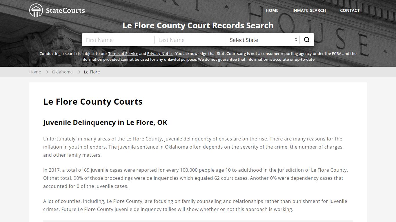 Le Flore County, OK Courts - Records & Cases - StateCourts